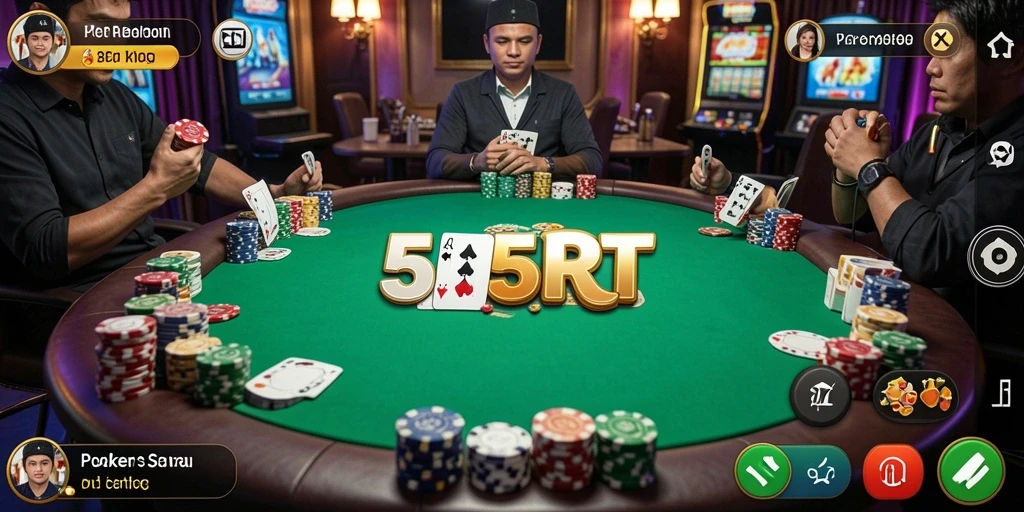 Tangkapan layar utama dari gameplay poker yang seru di 55RT.