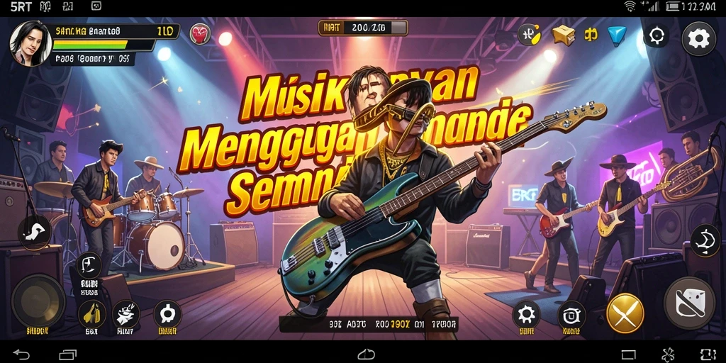 Screenshot gameplay 5RT menampilkan keseruan bermain musik.