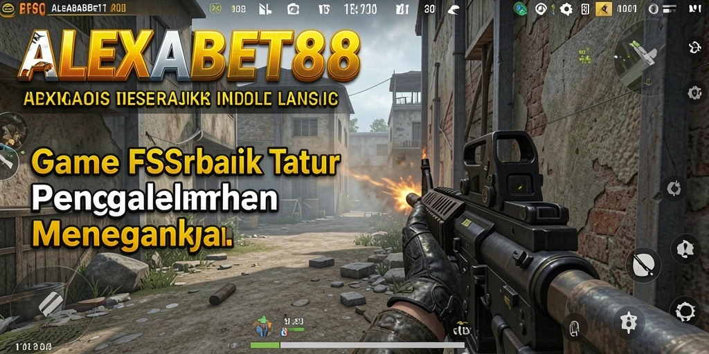 Screenshot menampilkan pertempuran seru dalam ALEXABET88 dengan aksi FPS yang mendebarkan.