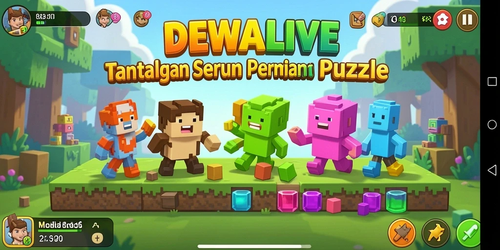 Screenshot gameplay DEWALIVE menunjukkan tantangan puzzle yang menarik.