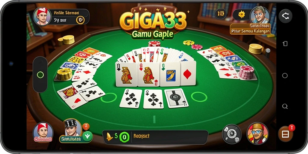 Tampilan gameplay GIGA33 yang menarik dan dinamis dengan pengalaman Gaple yang seru.