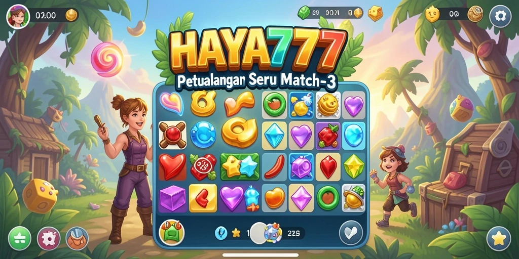 Screenshot gameplay HAYA777 menampilkan aksi mencocokkan yang seru.