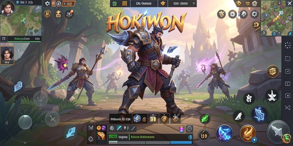 Screenshot gameplay HOKIWON menampilkan aksi seru dan dunia fantasi.