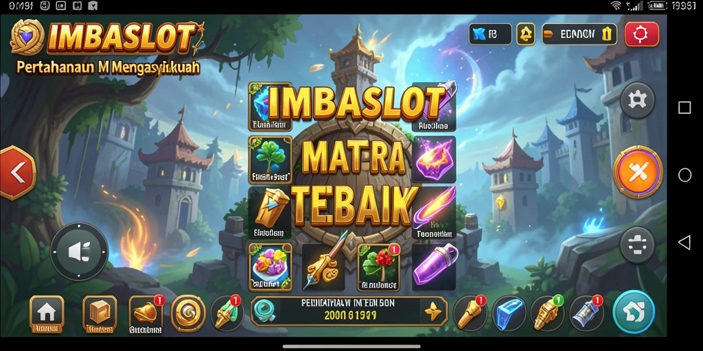 Tampilan aksi seru dalam permainan Tower Defense IMBASLOT.