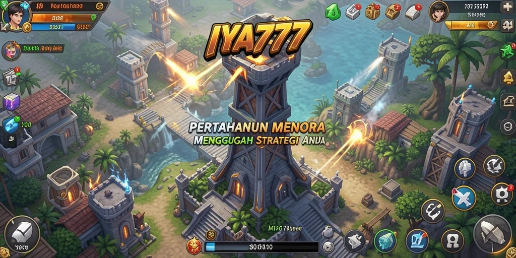 Tangkapan layar menampilkan aksi seru dalam gameplay Tower Defense IYA777.
