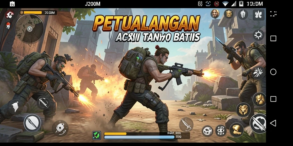 Tampilan aksi seru dalam gameplay J200M yang mendebarkan.
