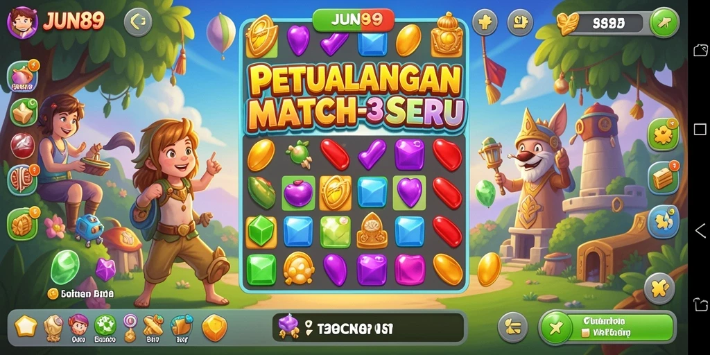 Tampilan permainan <strong>JUN88</strong> yang penuh warna dan seru.