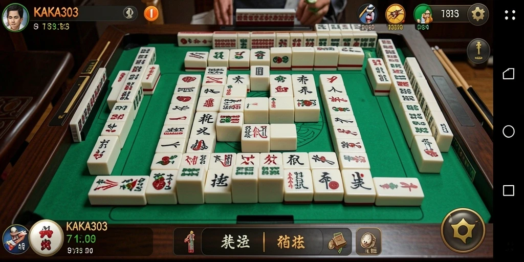 Tampilan gameplay KAKA303 yang menampilkan keseruan Mahjong.