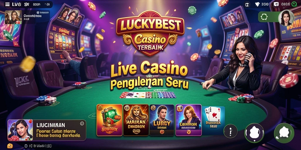 Tampilan gameplay Live Casino di LUCKYBEST dengan dealer langsung.