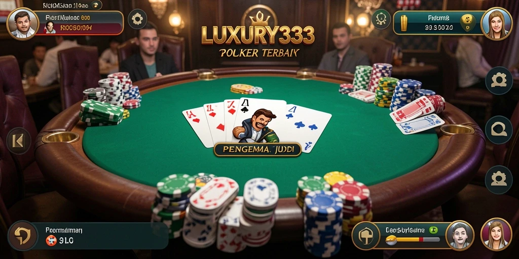 Tampilan menarik gameplay poker di LUXURY333.