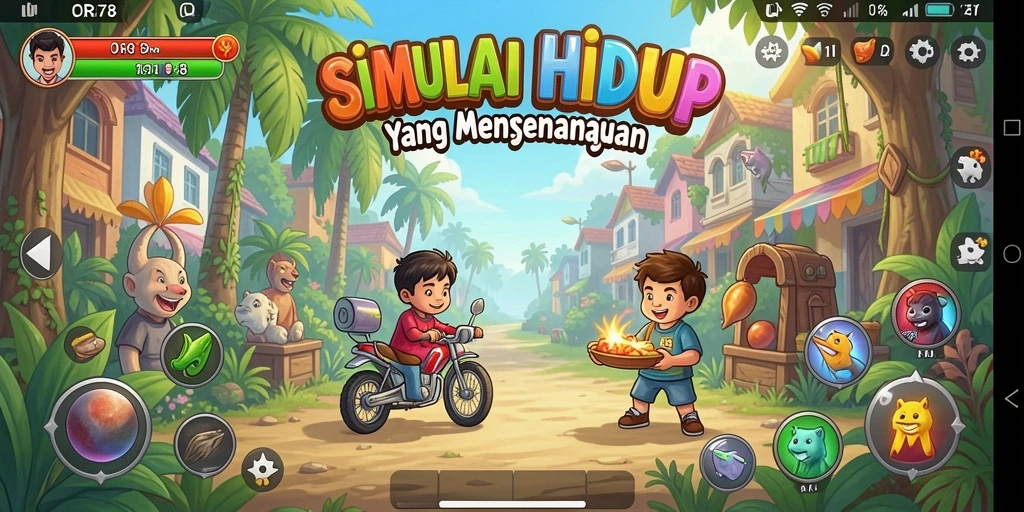 Tampilan gameplay <strong>ORA78</strong> yang penuh warna dan interaktif.
