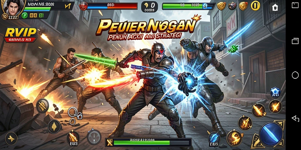 Tampilan gameplay RVIP yang intens dan penuh aksi pertarungan.