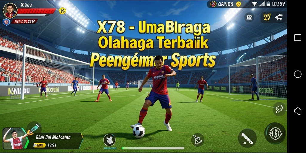 Screenshot gameplay X78 yang menunjukkan aksi olahraga intens.