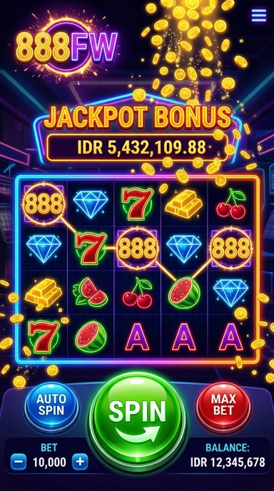 Tampilan utama aplikasi 888fw yang modern dan intuitif.